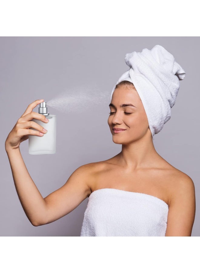 6 Pcs 100ml Frosted Glass Bottle Perfume Atomizer Refillable Spray Empty Perfume Bottles Fine Mist Atomizer Cosmetic Container for Travel (Silver) - Image 2